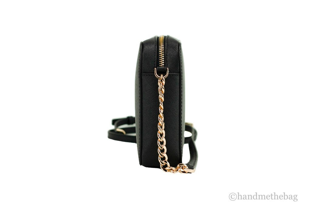 Michael Kors Women'S Top Zip Closure Saffiano Leather Crossbody Bag, Black