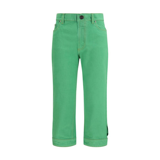 Versace Bicolor Cotton Cropped Jeans
