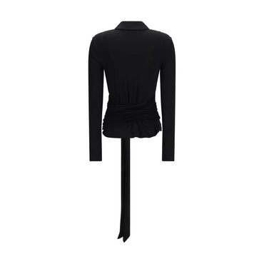 Ganni Black Recycled Polyester Shirt