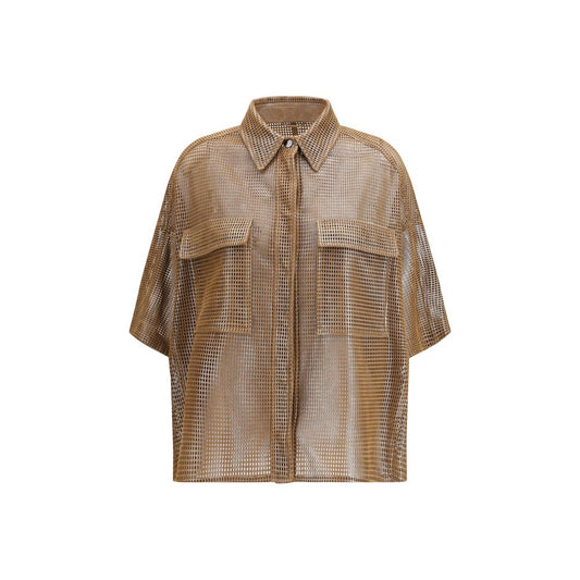 Brunello Cucinelli Brown Denim Shirt