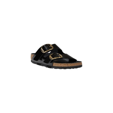 Birkenstock Black Leather Slippers