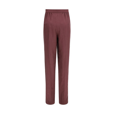 Saint Laurent Purple Silk Dress Pants