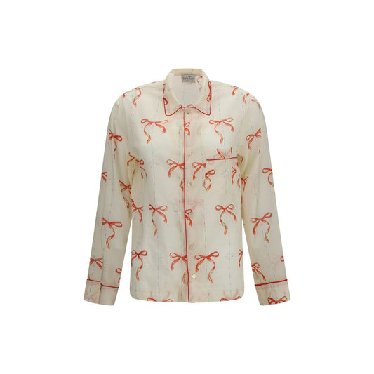Forte_Forte Beige Cotton Pattern Shirt