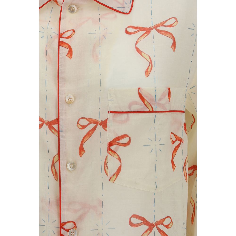 Forte_Forte Beige Cotton Pattern Shirt