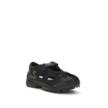 Y-3 Black Calf Leather Bos Taurus Flat Sandals
