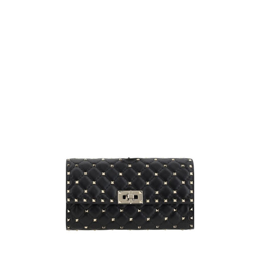 Valentino Garavani Black Calf Leather Bos Taurus Shoulder Bag