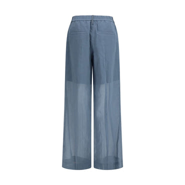 Brunello Cucinelli Blue Cotton Casual Pants