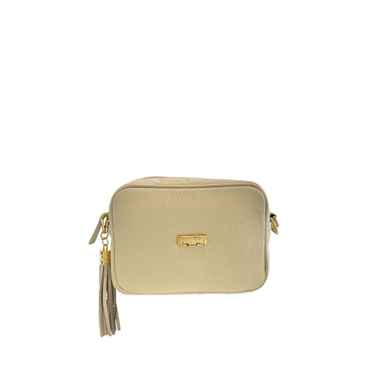 Baldinini Trend Beige Cowhide Crossbody Bag