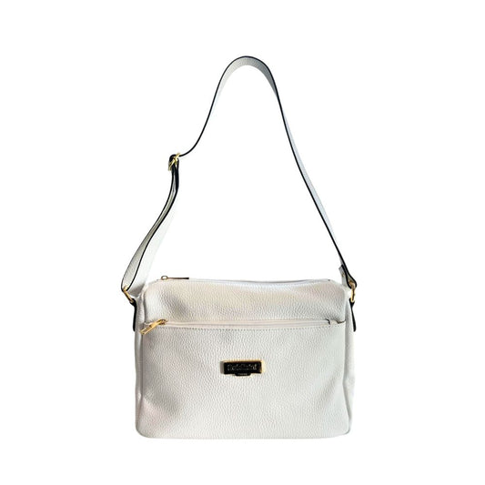 Baldinini Trend White Cowhide Crossbody Bag