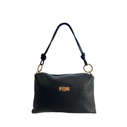 Baldinini Trend Black Cowhide Clutch Bag