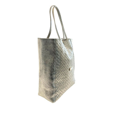 Baldinini Trend Gray Cowhide Clutch Bag