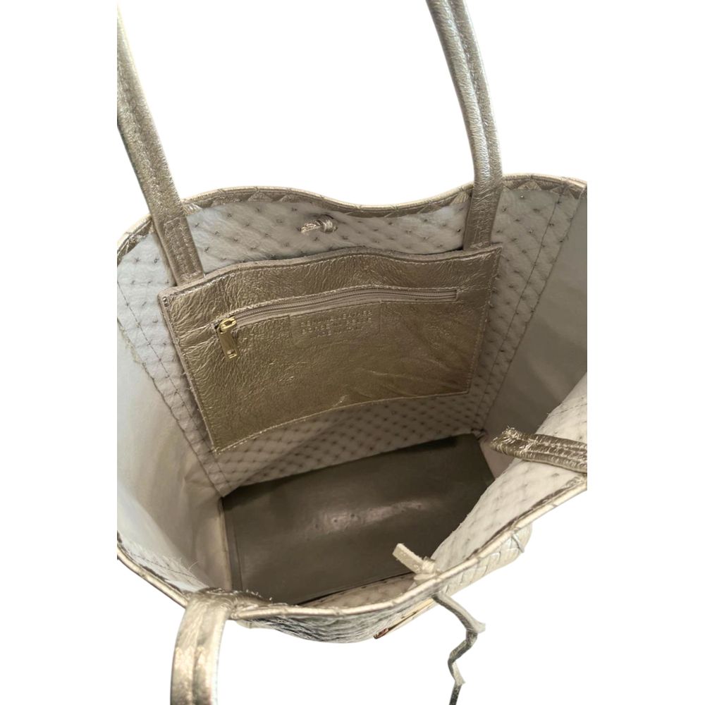 Baldinini Trend Gray Cowhide Clutch Bag