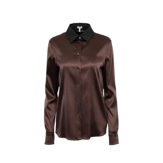 Loewe Brown Silk Dress Shirt