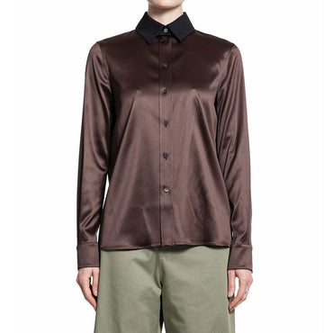 Loewe Brown Silk Dress Shirt