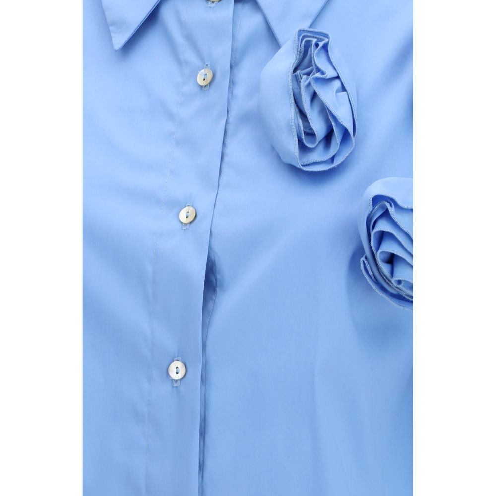 Ella Blue Cotton Pattern Shirt