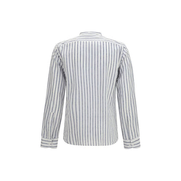 Brooksfield Blue Cotton Pattern Shirt