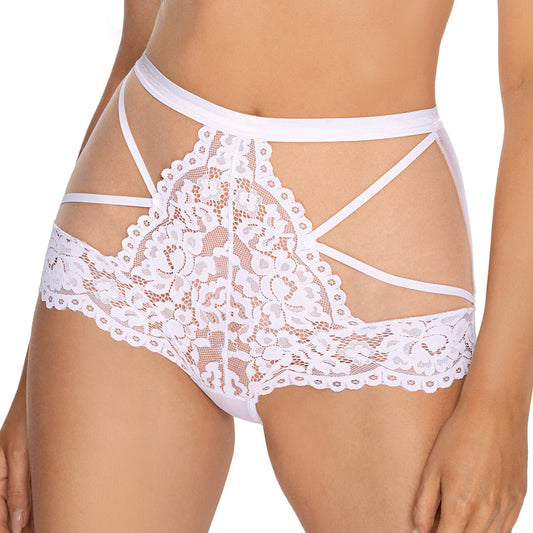 Sheer High-Waist Lace Boxer Brief Torfi White-0