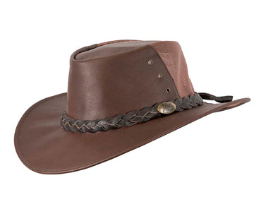 Brown Australian Kаngаrоо Leather Cooler Jacaru Hat
