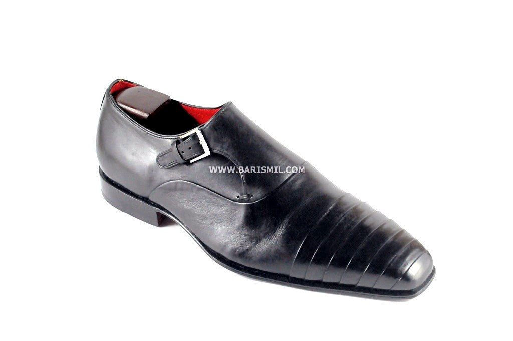 Ocean - Black Monk Strap Shoes-2