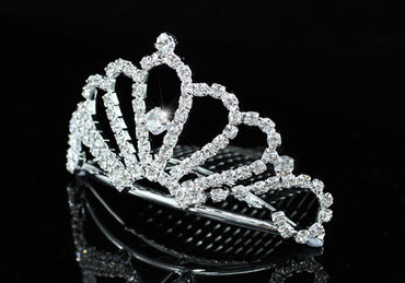 Bridal Flower Girl Rhinestone Mini Tiara Comb XT1489-1