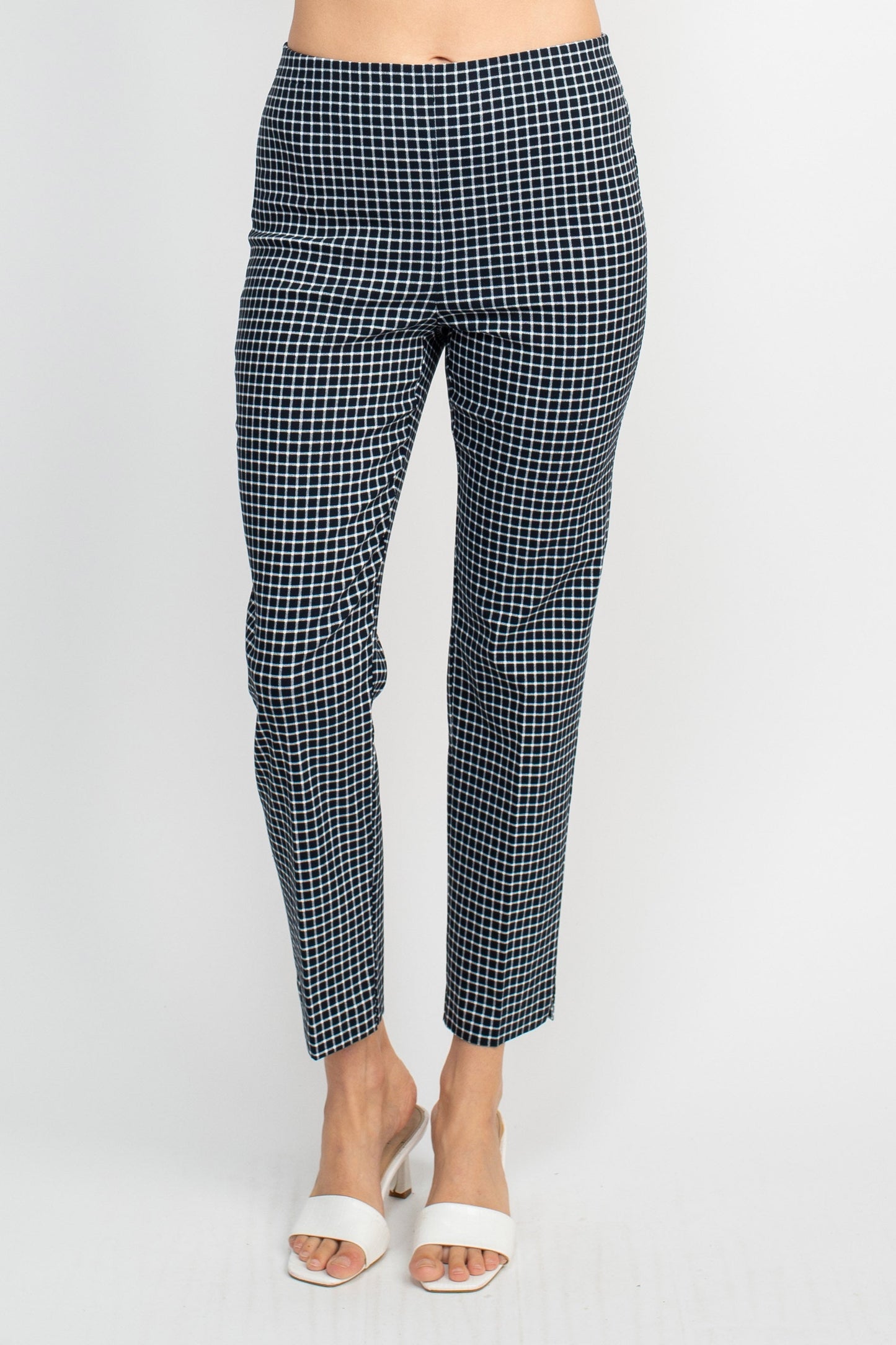 Counterparts Mid Waist Pull On Multi Print Pencil Cut Stretch Rayon Pants