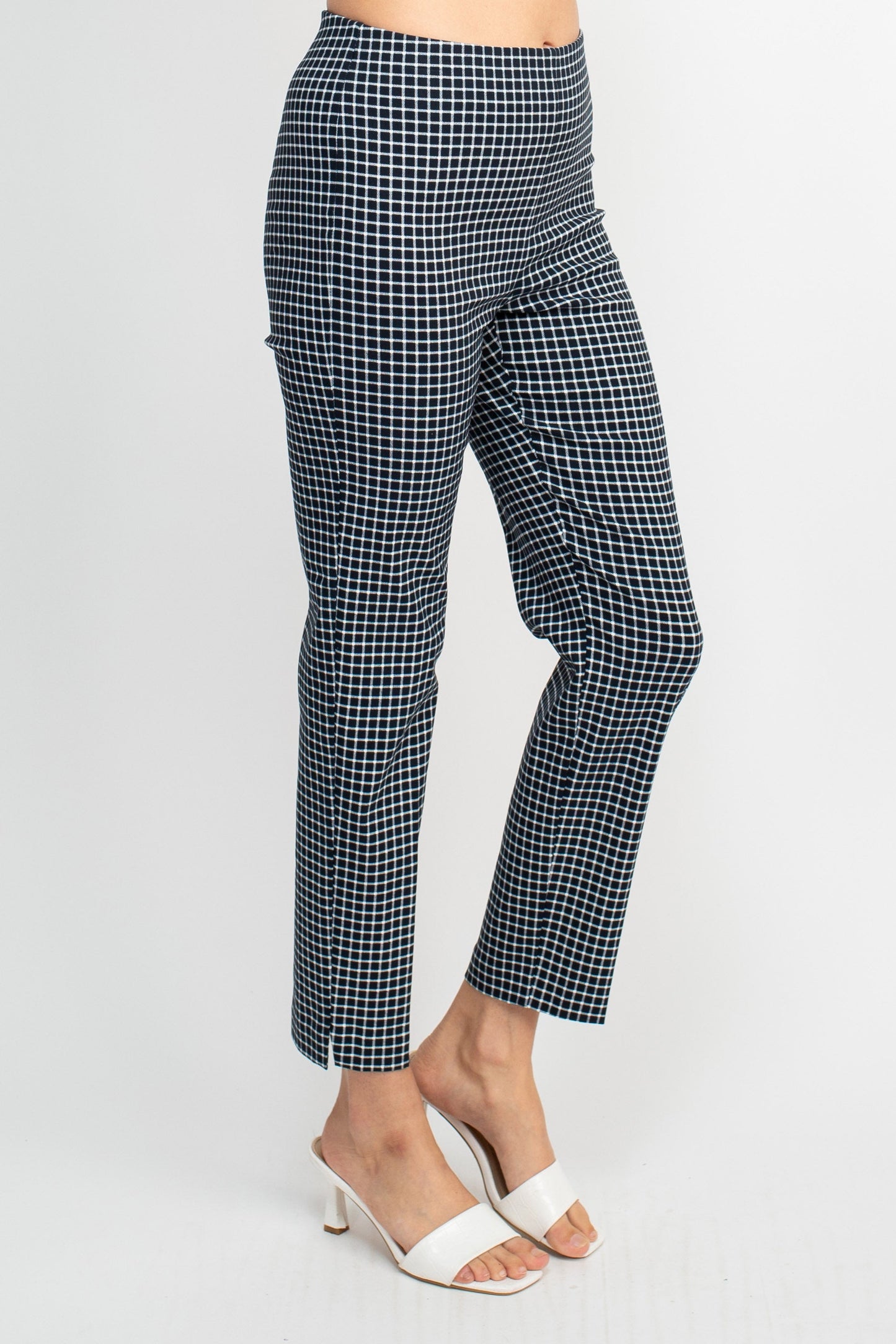 Counterparts Mid Waist Pull On Multi Print Pencil Cut Stretch Rayon Pants
