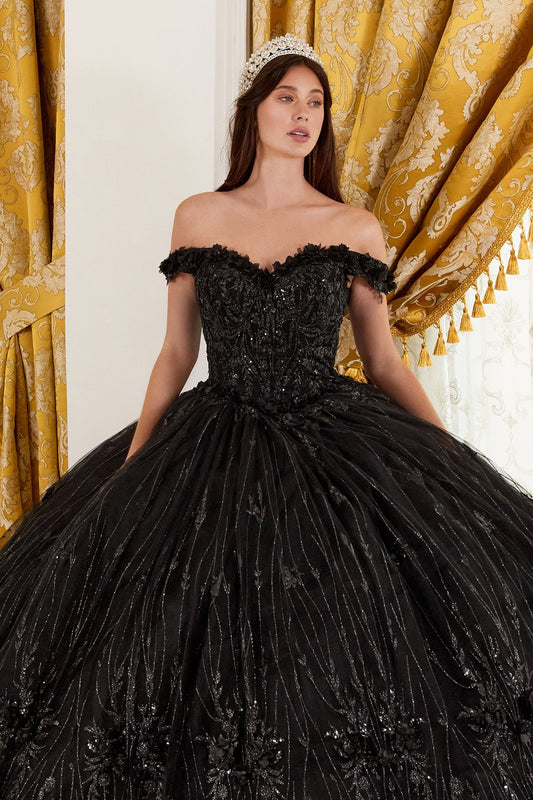OFF THE SHOULDER QIUNCEANERA FLORAL BALL GOWN CD15704-0