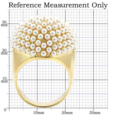 1W058 - Gold Brass Ring with Synthetic in Citrine Yellow