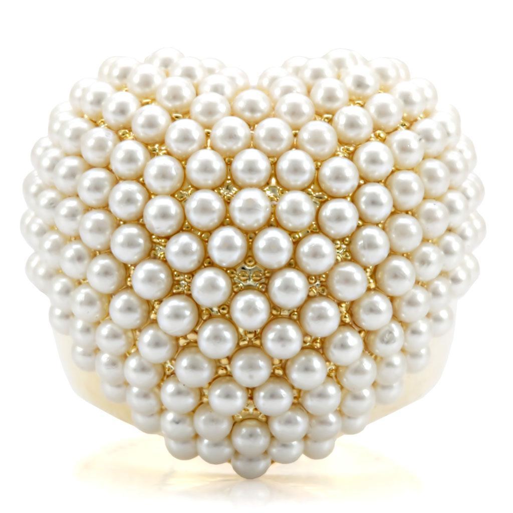 1W058 - Gold Brass Ring with Synthetic in Citrine Yellow