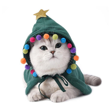 Festive Pet Costume: Christmas Cloak For Dogs And Cats-0
