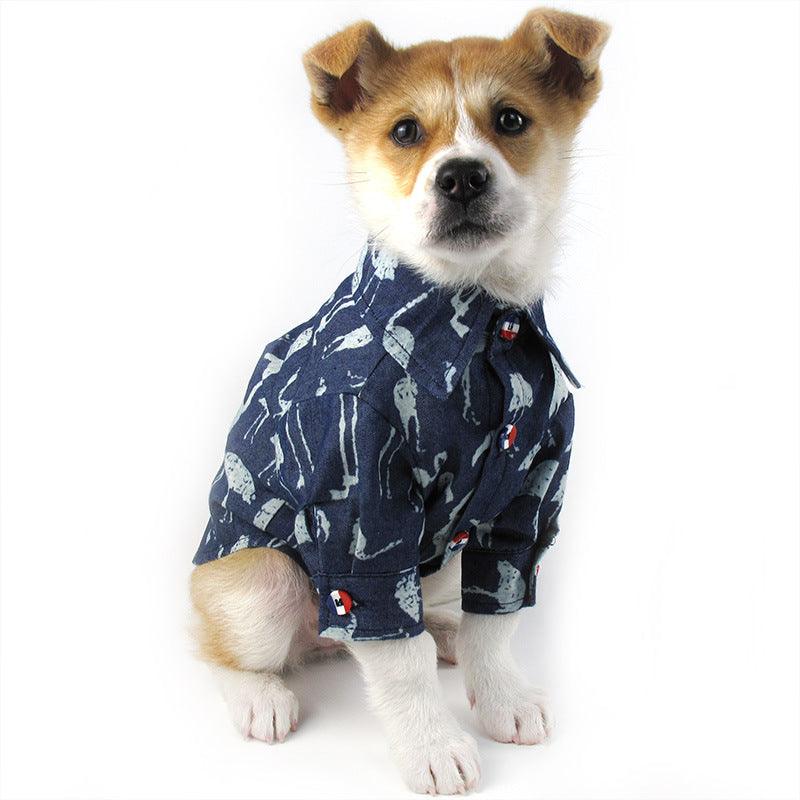Stylish Denim Pet Shirt: Fashionable Jeans For Your Furry Friend