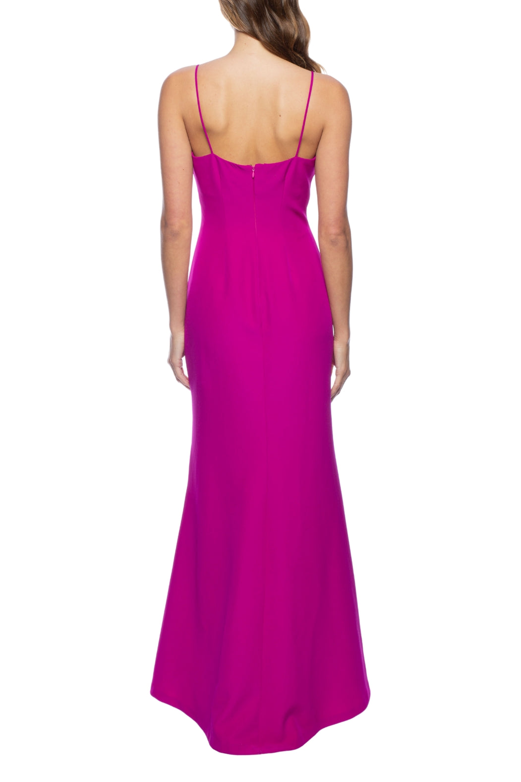 Marina Rhinestone Trim Chiffon Capelet Gown-3