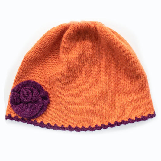 KIDS HAT WITH CONTRAST FLOWER-0