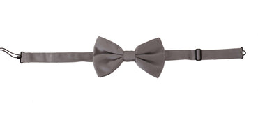 Dolce & Gabbana Gray 100% Silk Adjustable Neck Papillon Tie