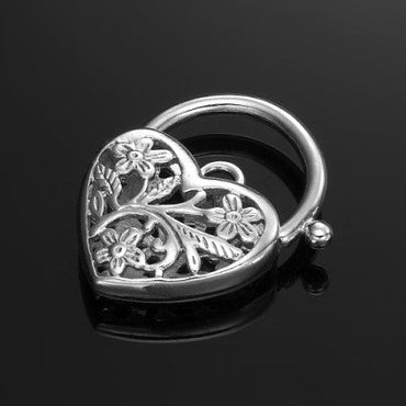 Classic 925 Sterling Silver Plated Filigree Heart Locket - USA Made-1