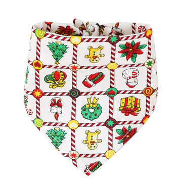 Festive Cotton Printed Pet Dress Triangle Scarf - Perfect For Christmas Cheer!-1