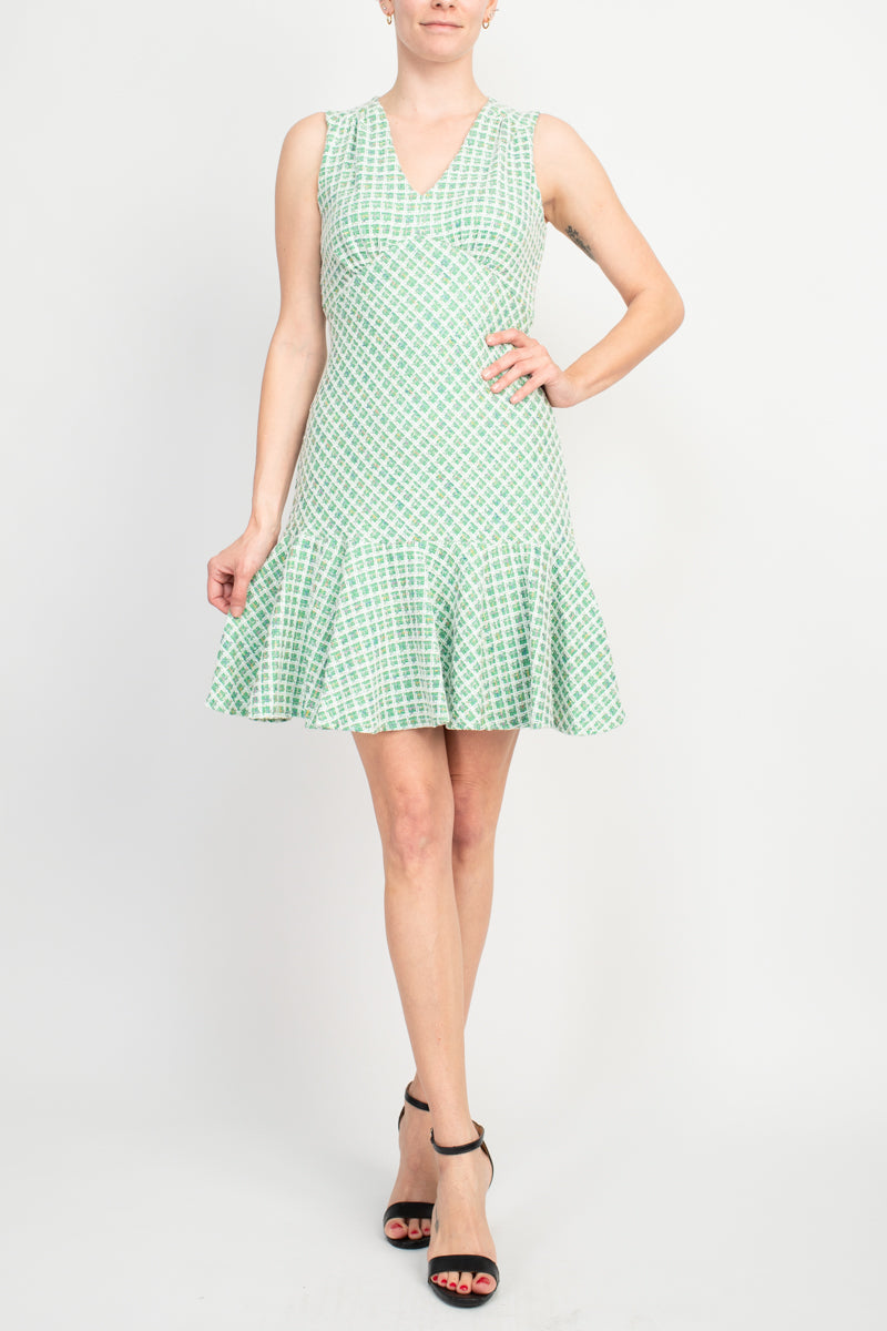 Taylor Soft Boucle V-Neck Dress-0