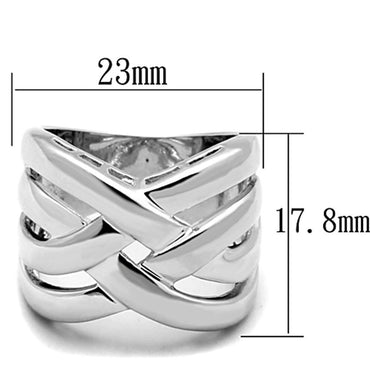 3W784 - Rhodium Brass Ring with No Stone
