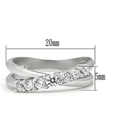 3W124 - Rhodium Brass Ring with AAA Grade CZ in Clear