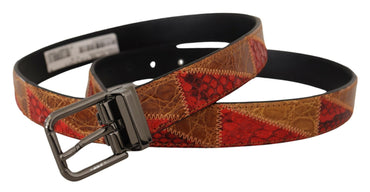 Dolce & Gabbana Multicolor Exotic Vintage Chrome Buckle Belt