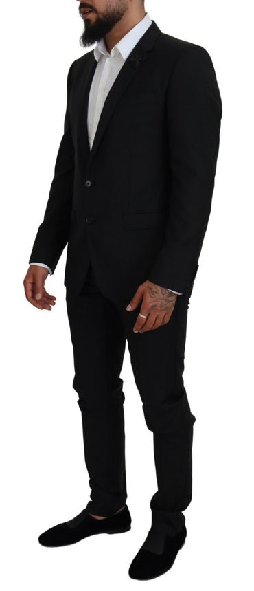 Dolce & Gabbana Black Single Breasted 2 Piece MARTINI Suit