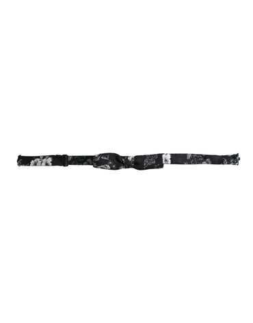 Dolce & Gabbana Black Floral Silk Adjustable Neck Men Bow Tie