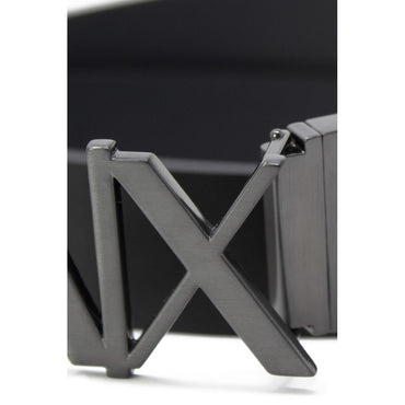 Armani Exchange Black Leather Regular Belt