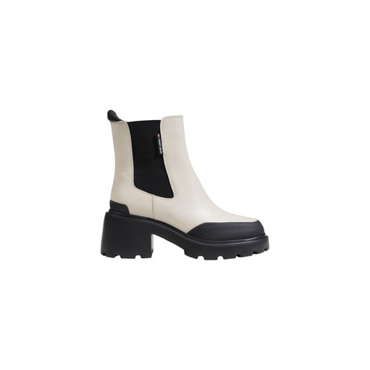 Tommy Hilfiger Jeans Beige Leather Ankle Boots