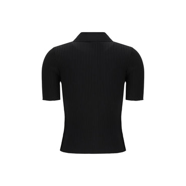 Courrèges Black Viscose Polo Shirt