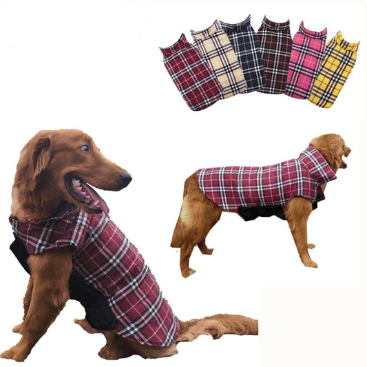Waterproof Tartan Dog Suit Jacket: Stylish Outdoor Attire For Your Pooch-0