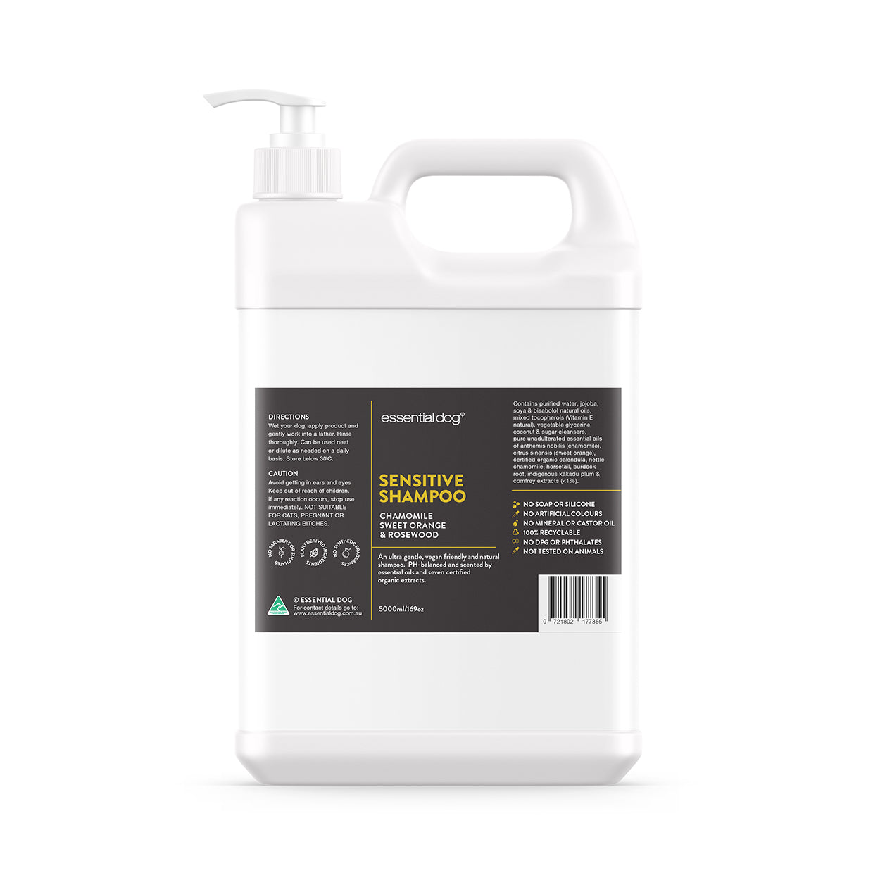 Sensitive Dog Shampoo: Chamomile, Sweet Orange & Rosewood