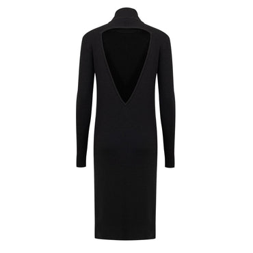 Bottega Veneta Black Wool Long Dress