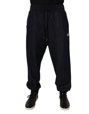 Dolce & Gabbana Black Jacquard Cotton Jogger Sweatpants Pants