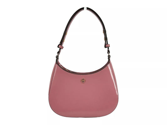 Tory Burch Patent Emerson Small Shoulder Bag Purse Pink